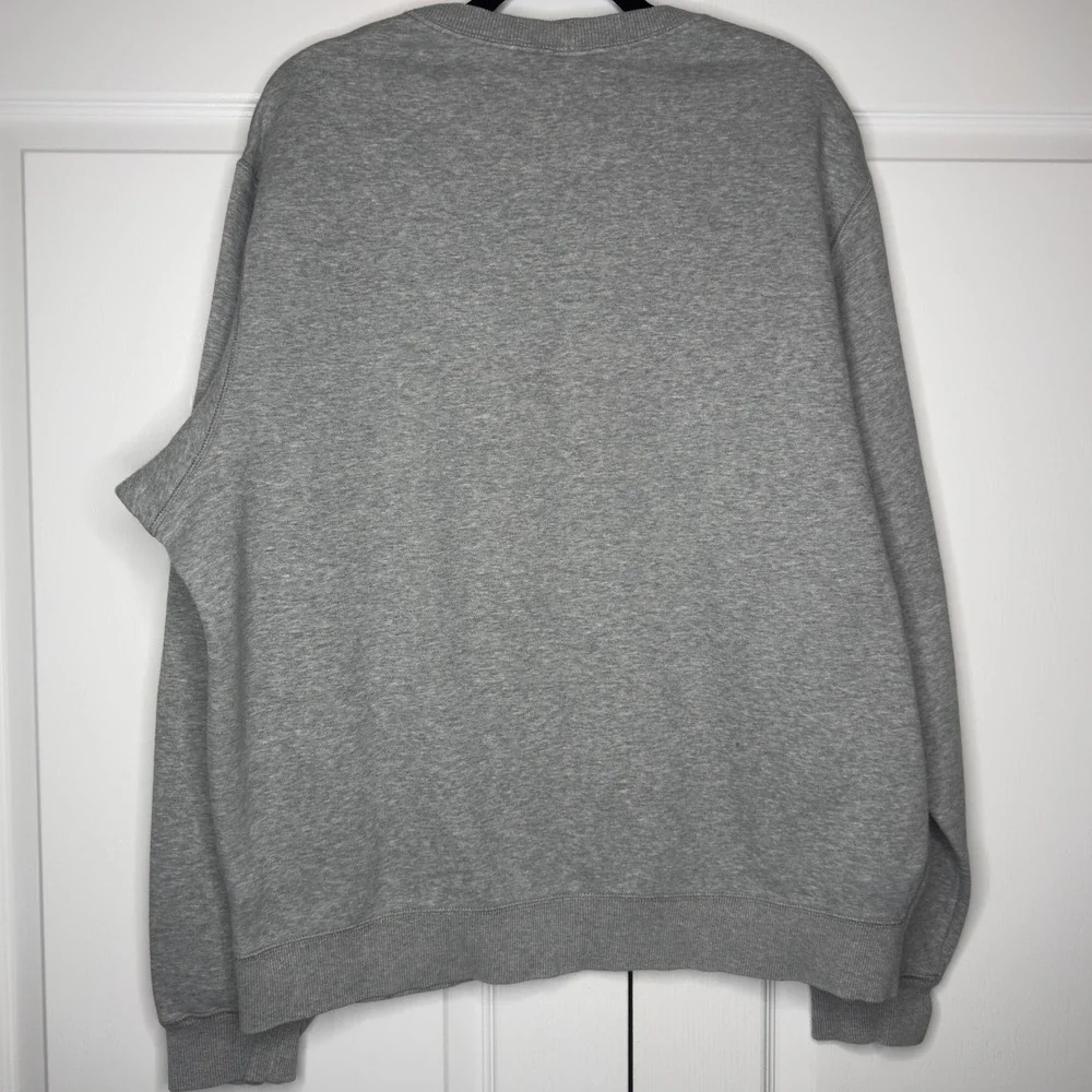 Nike Sweatshirt Mens XL Gray Embroidered Swoosh Logo Fleece Crewneck Pullover